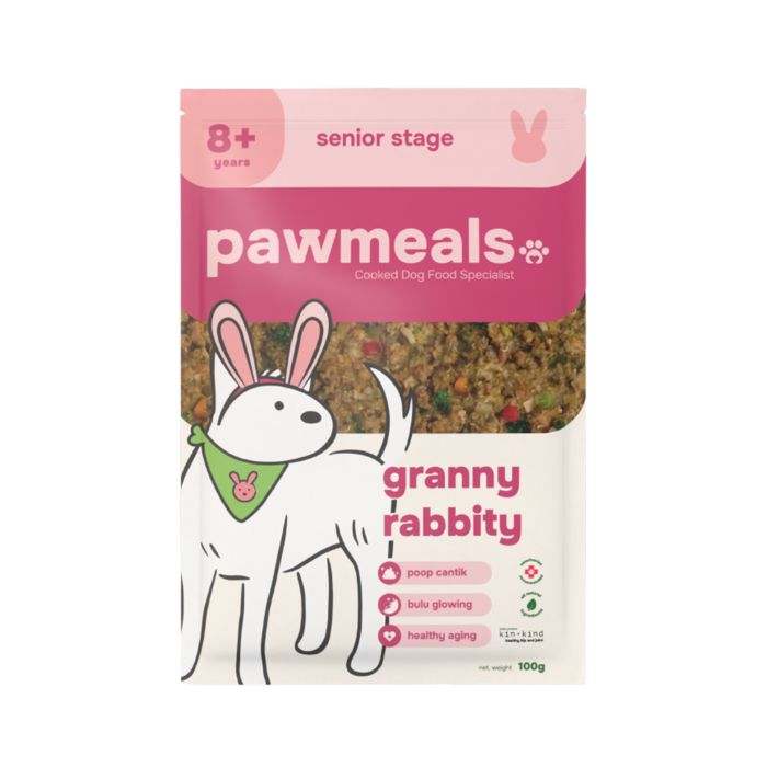 Pawmeals Cooked Granny Rabbity Senior Stage Makanan Anjing Basah
