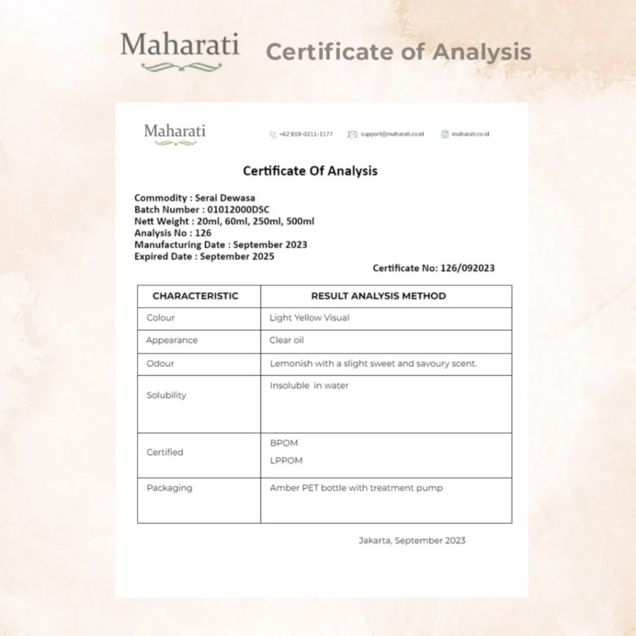 Maharati Serai Dewasa Anti Serangga 50ml