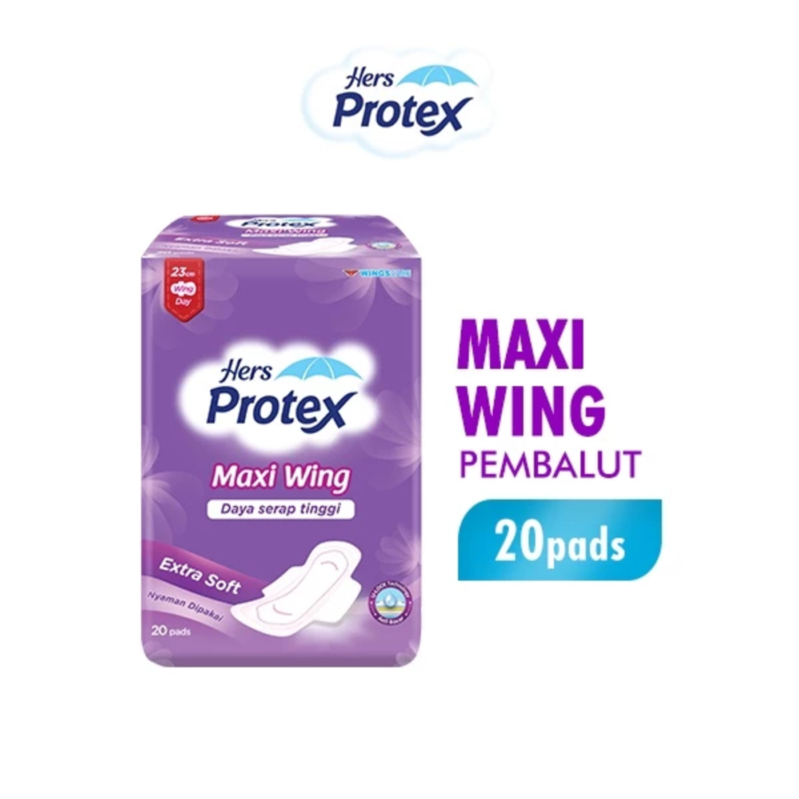 Hers Protex Extra Maxi Extra Soft Day Wing 23cm Pembalut Kewanitaan 20pads