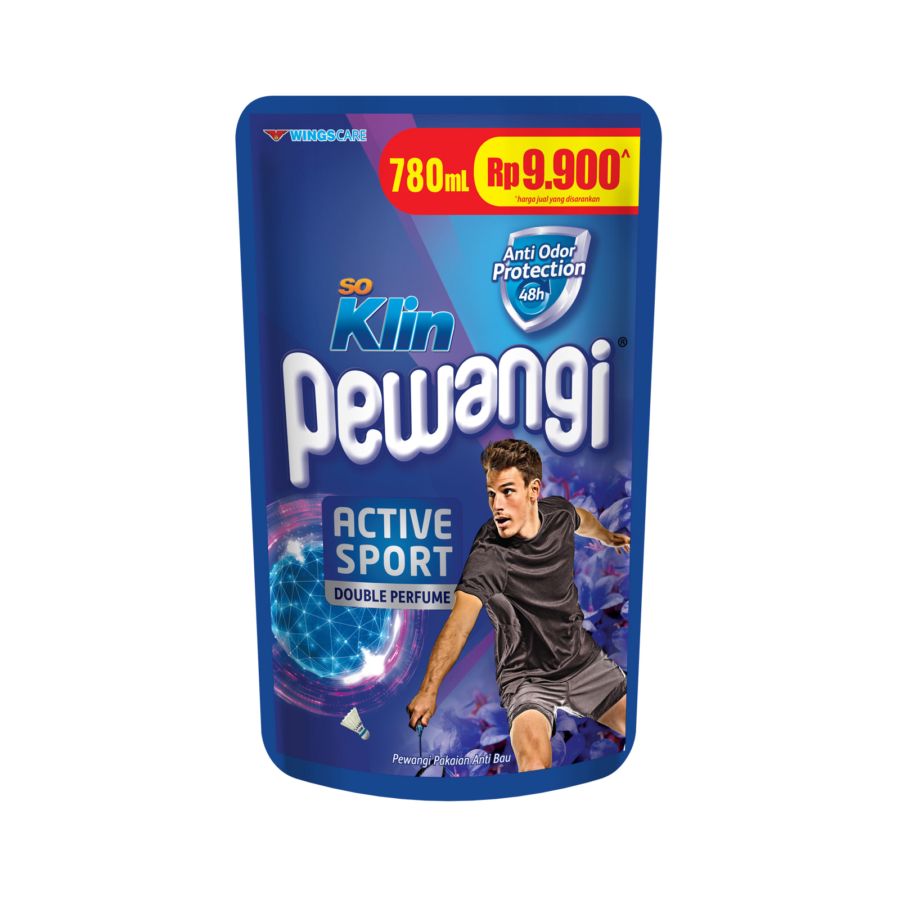 SoKlin Pewangi Active Sport Pelicin Pelembut Pakaian 780ml
