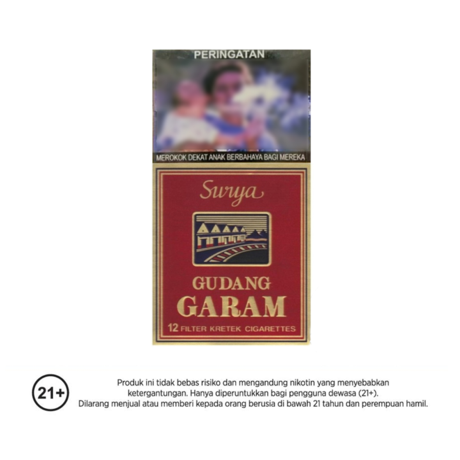 Gudang Garam Surya Merah Box Filter Rokok Batang 12stick