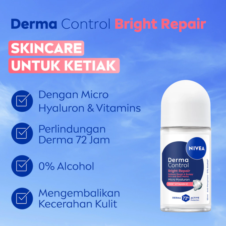 Nivea Derma Control Bright Repair Deodorant Roll On 50ml