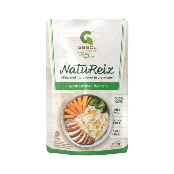 GASOL Organic Natureiz Rice Booster Ayam, Brokoli, dan Wortel MPASI