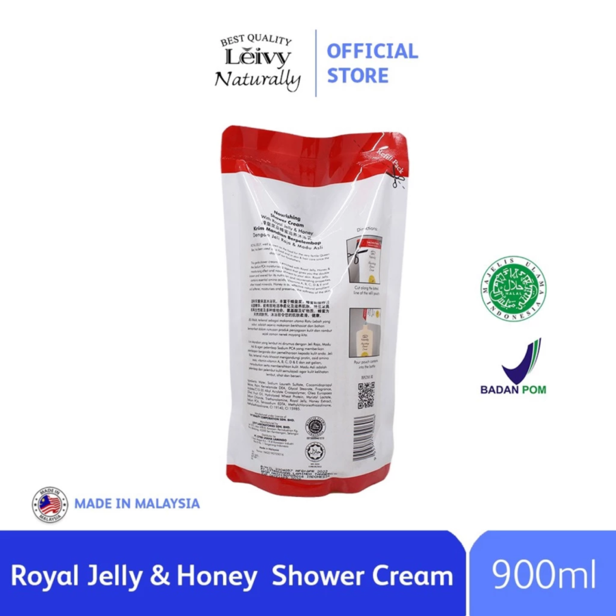 Leivy Naturally Nourishing Shower Cream Pouch 900ml