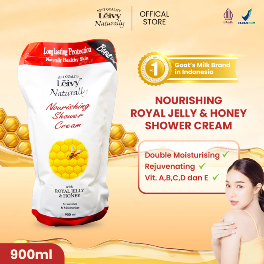 Leivy Naturally Nourishing Shower Cream Pouch 900ml