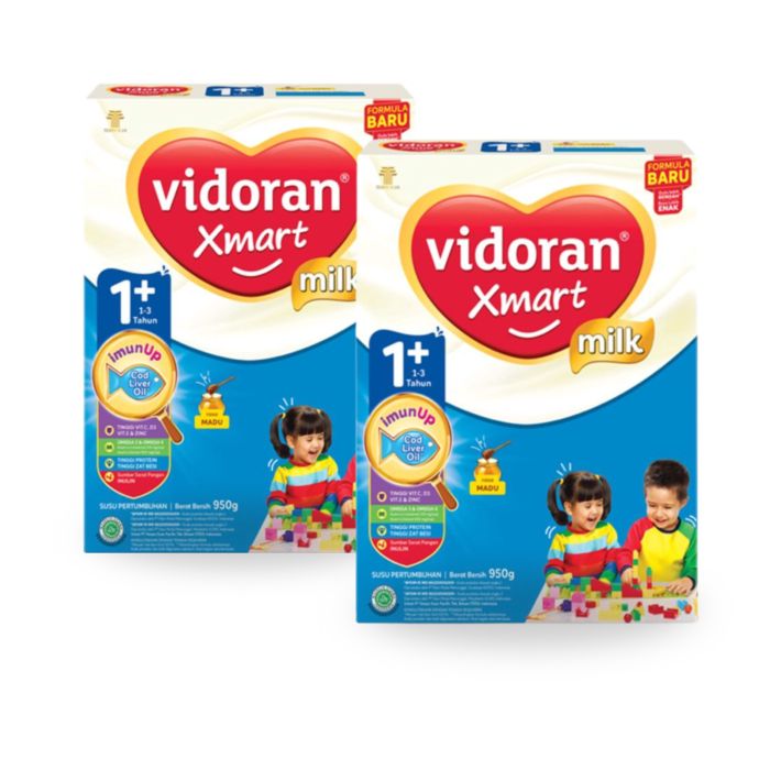 [Bundle 2] Vidoran Xmart 1+ Madu 1-3 Tahun Susu Formula 925 gram