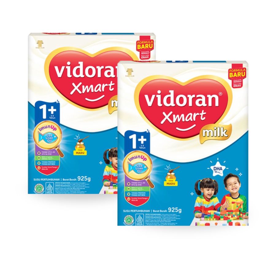 [Bundle 2] Vidoran Xmart 1+ Madu 1-3 Tahun Susu Formula 925 gram