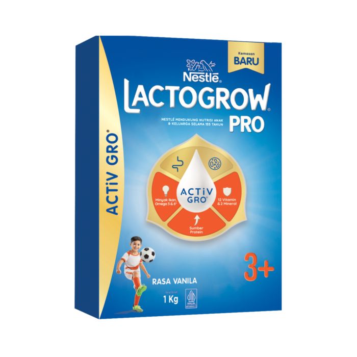 Nestle Lactogrow 3+ Vanilla Susu Formula 3-12 Tahun