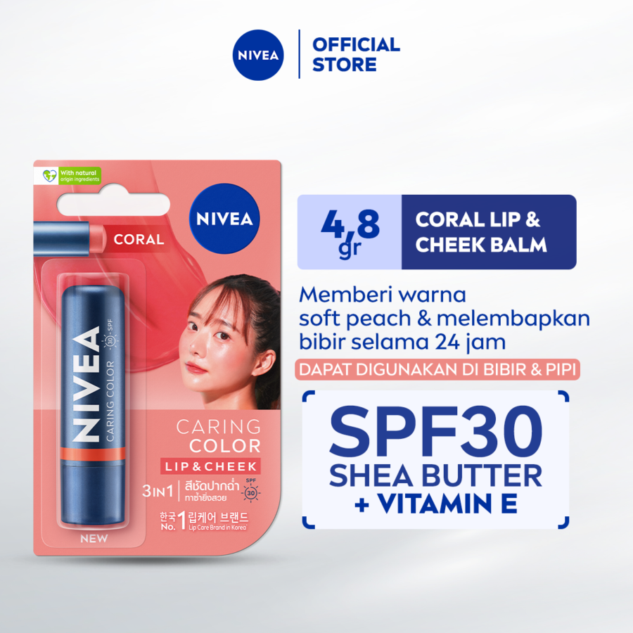 NIVEA Caring Color Coral Lip & Cheek Balm 5gram