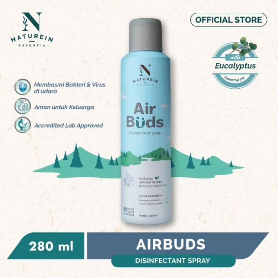 Naturein AirBuds Anti Germs & Soft Scent Air Disinfectant Spray 280ml