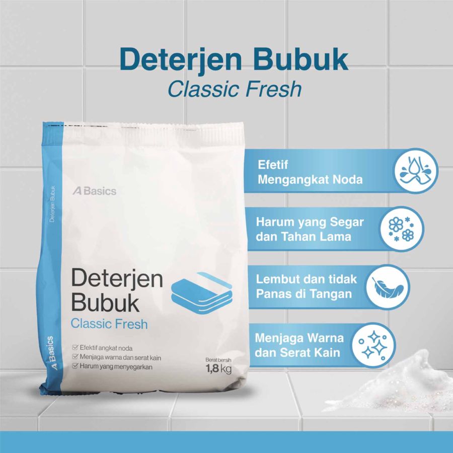 Deterjen Bubuk Classic Fresh A Basics 1800gram