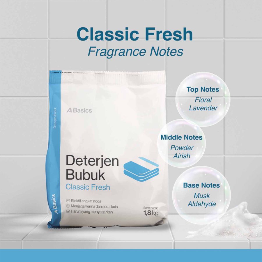 Deterjen Bubuk Classic Fresh A Basics 1800gram