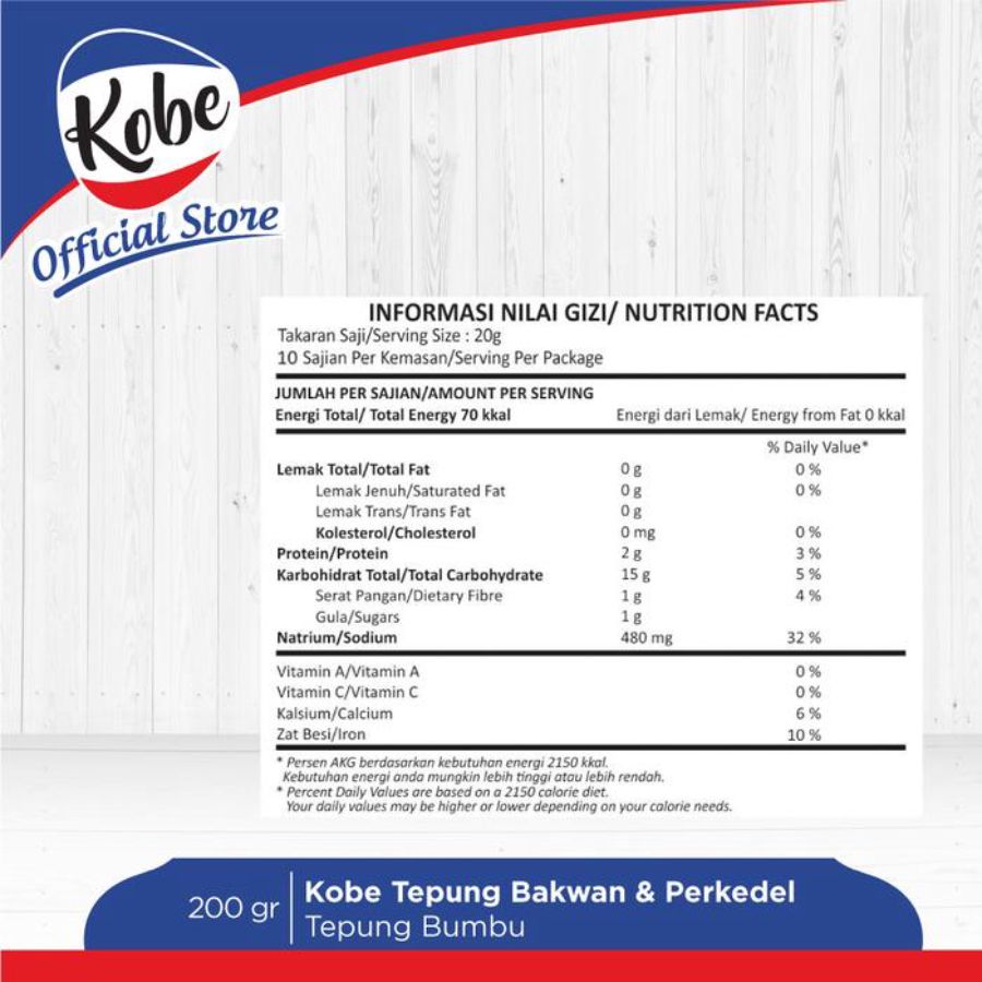 Kobe Tepung Bumbu Bakwan Kress 200gram