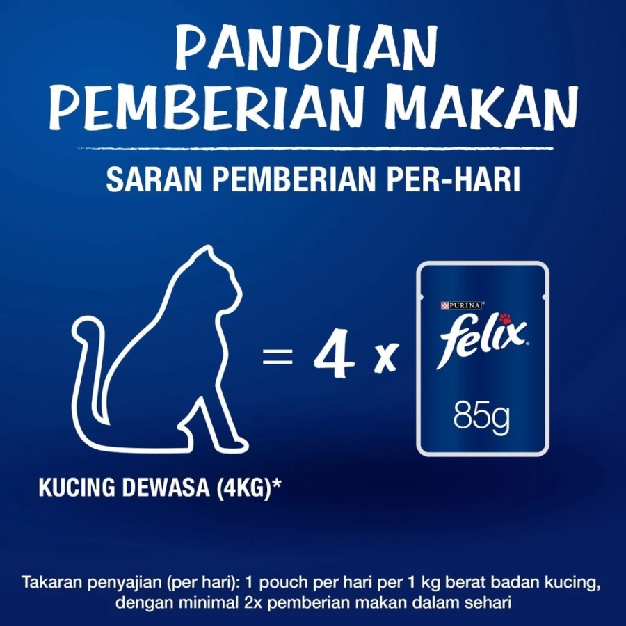 Purina Felix Salmon Adult Makanan Kucing Basah 85gram