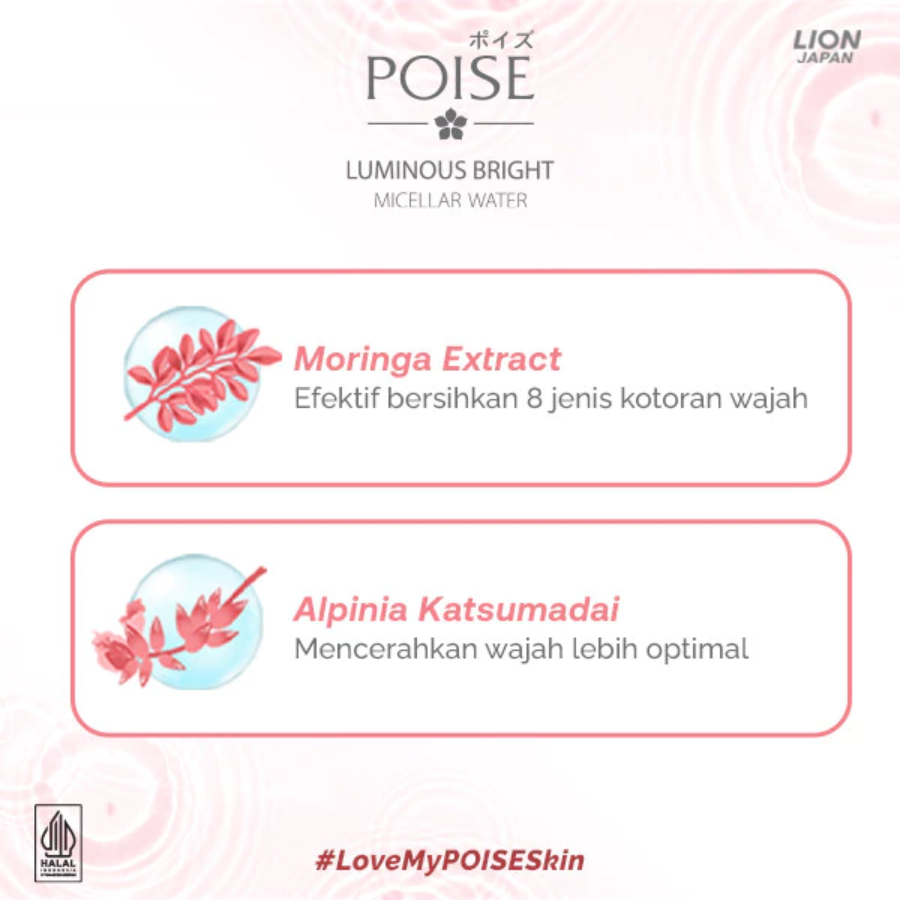 Poise Luminous Bright Micellar Water Make Up Remover 125ml