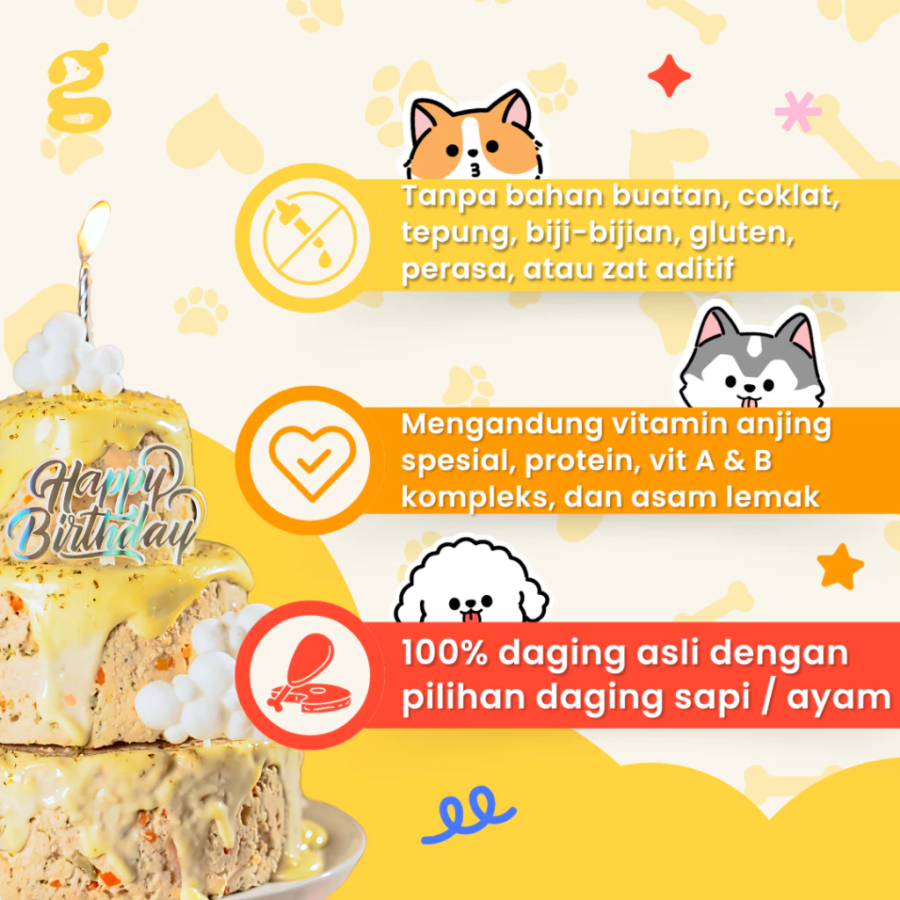 Godoggie Healthy Dog Beef Barkday Cake 350gram