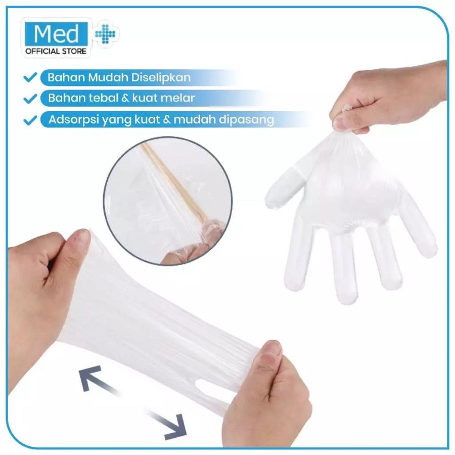 Med+ Disposable Plastic Gloves 1pcs