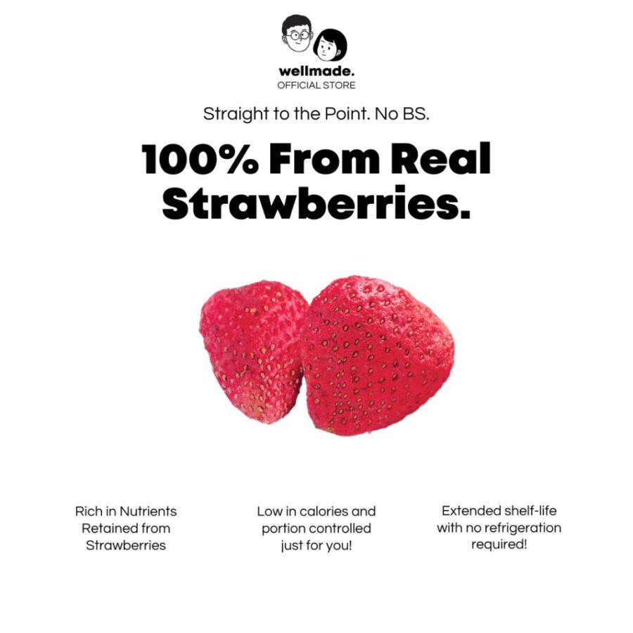 Wellmade All Natural Strawberry Crisps 20gram