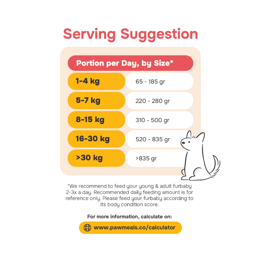 Pawmeals Freshly Cooked Chick'n Salmon Young & Adult Makanan Basah Anjing 500gram