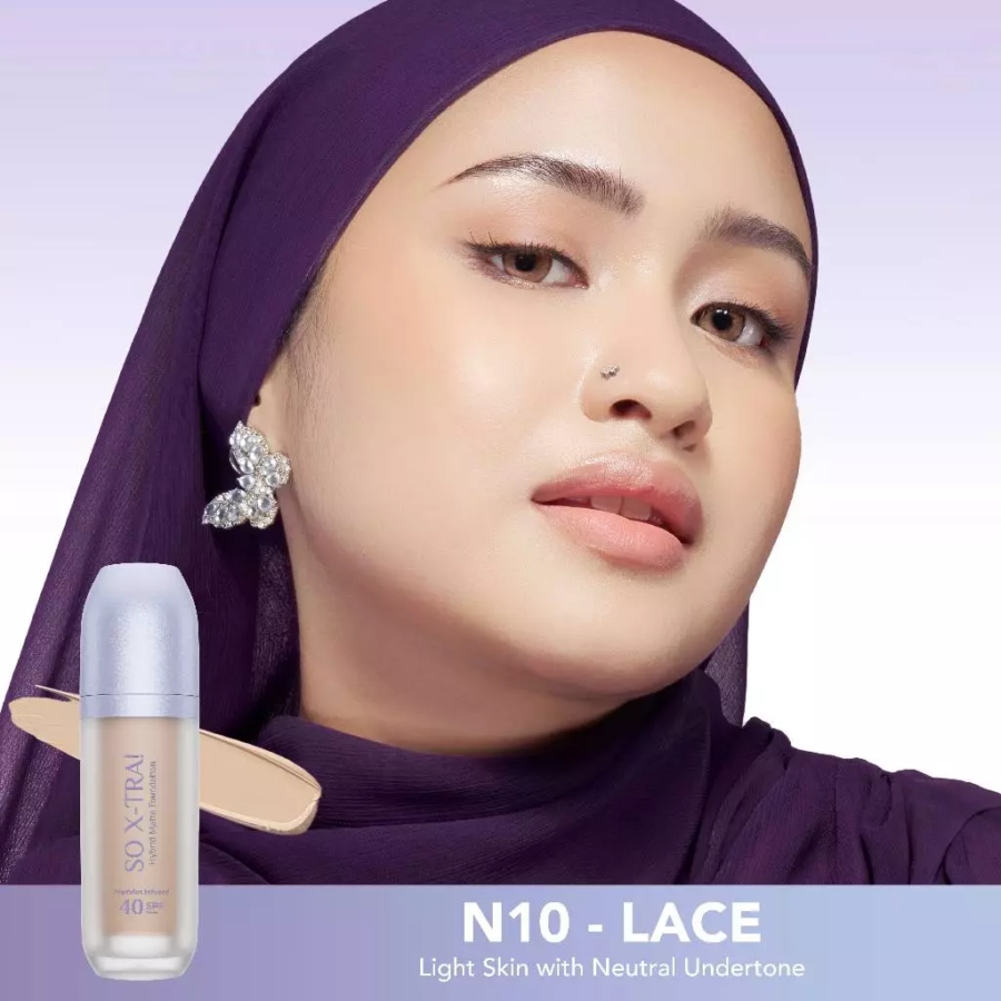 MOP Beauty So X-TRA N10 Lace Hybrid Matte Foundation Peptides Infused SPF 40 PA++ 30ml