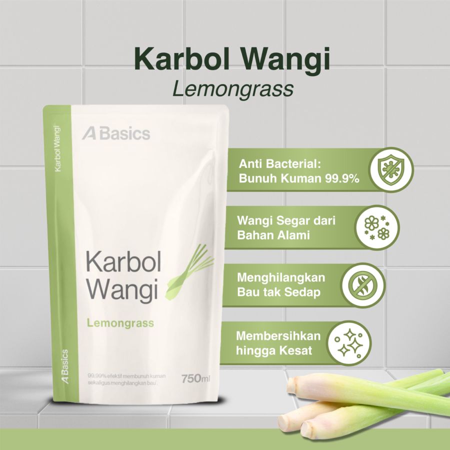 Karbol Lemongrass A Basics Pembersih Lantai 750ml