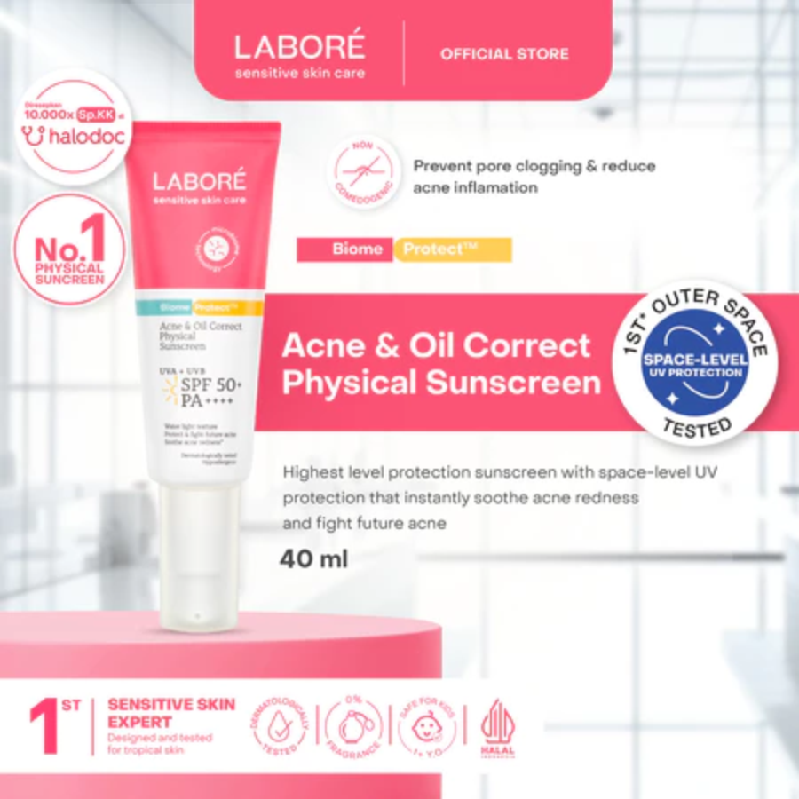 LABORE BiomeProtect Acne & Oil Correct SPF 50+ PA++++ Physical Sunscreen 40ml