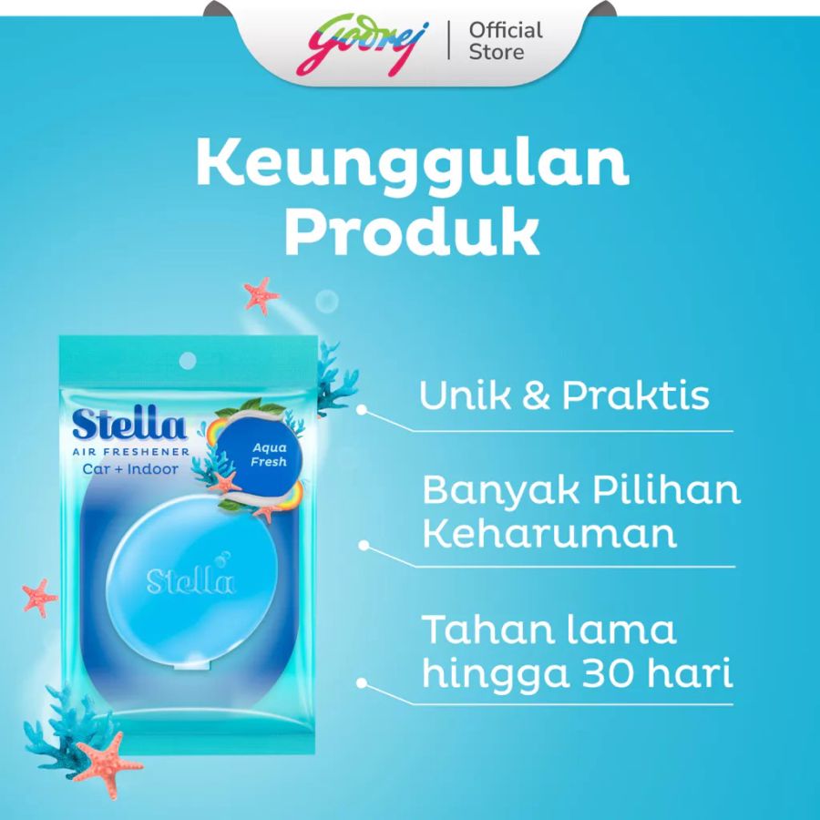 Stella Air Freshener Car + Indoor Aqua Fresh 7ml