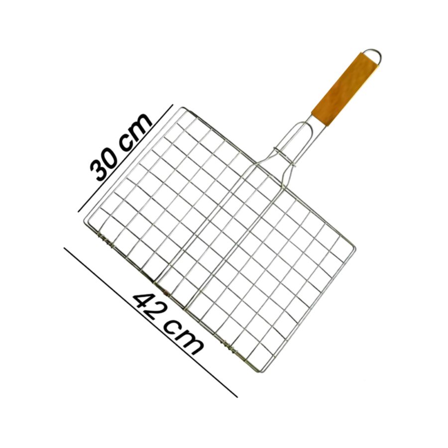 Panggangan Jepit Gagang Kayu Ukuran 42 x 30 cm 1pcs