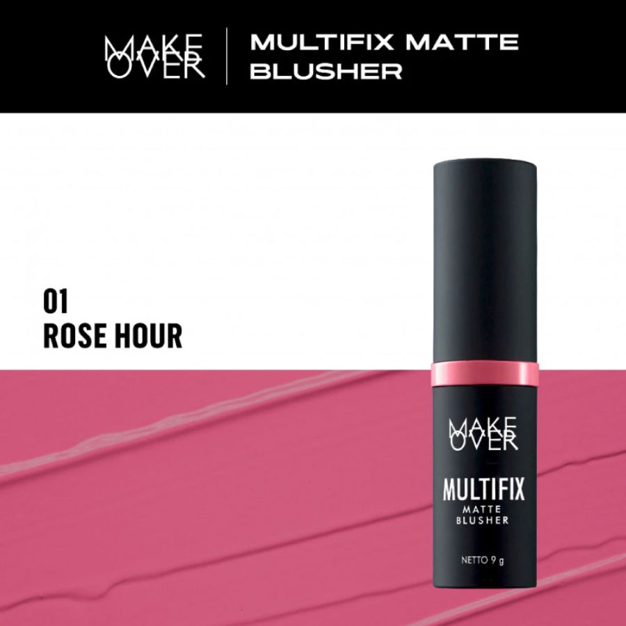 MAKE OVER Multifix Matte 01 Rose Hour Blush Stick 9gram