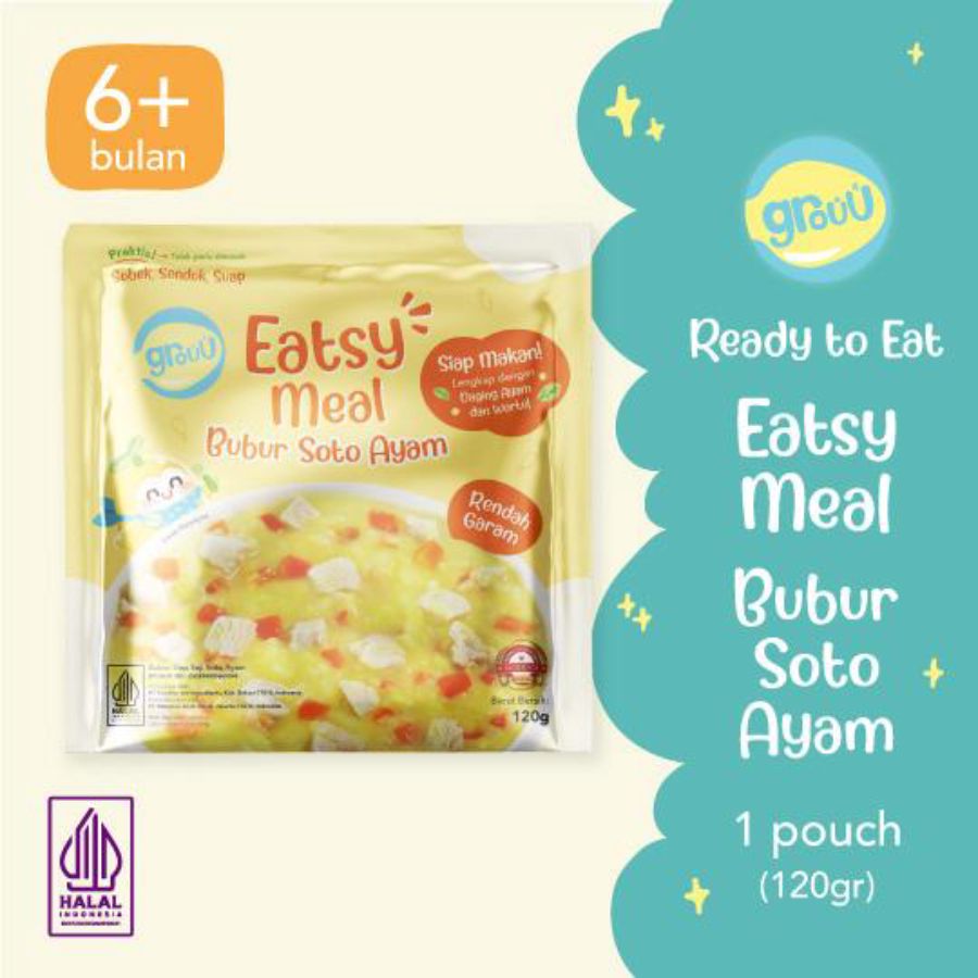 Grouu Eatsy Meal Bubur Soto Ayam MPASI 120gram