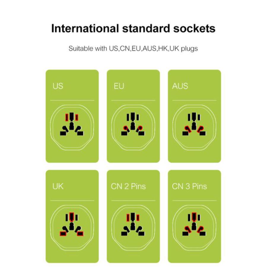 KiiP Wireless Compact Universal Travel Adaptor C25T Putih 1pcs