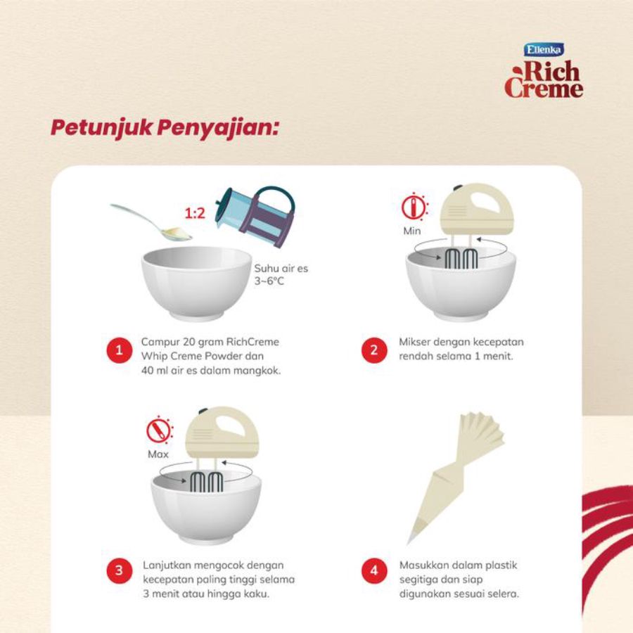 Ellenka RichCreme Whip Creme Powder Box 200gram