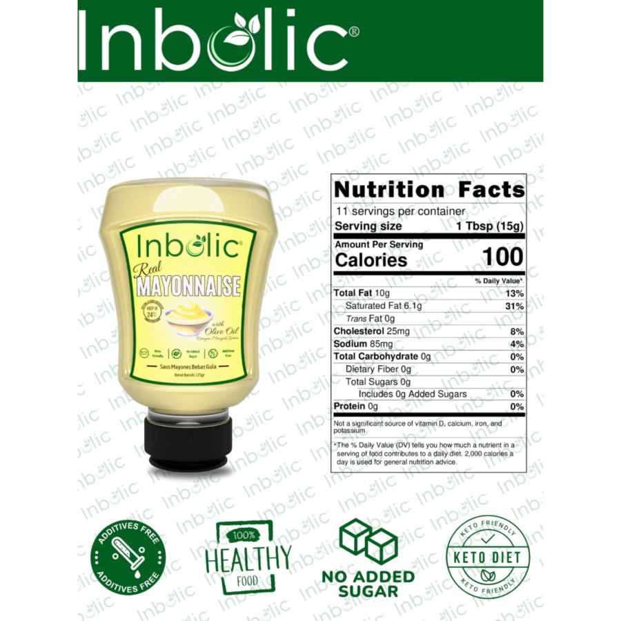 Inbolic Sugar-Free Real Mayonnaise with Olive Oil 175gram