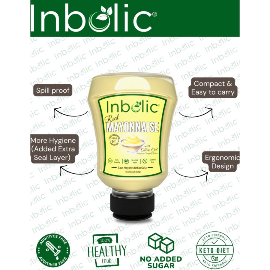 Inbolic Sugar-Free Real Mayonnaise with Olive Oil 175gram