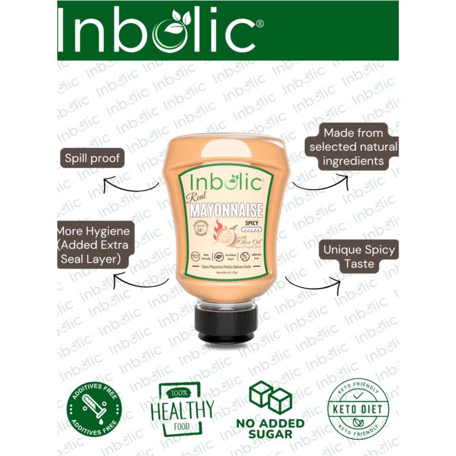Inbolic Sugar-Free Real Spicy Mayonnaise with Olive Oil 175gram