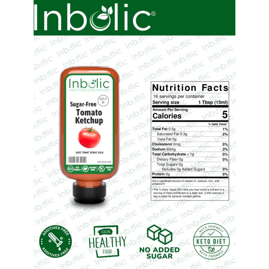 Inbolic Sugar-Free Tomato Ketchup 250gram