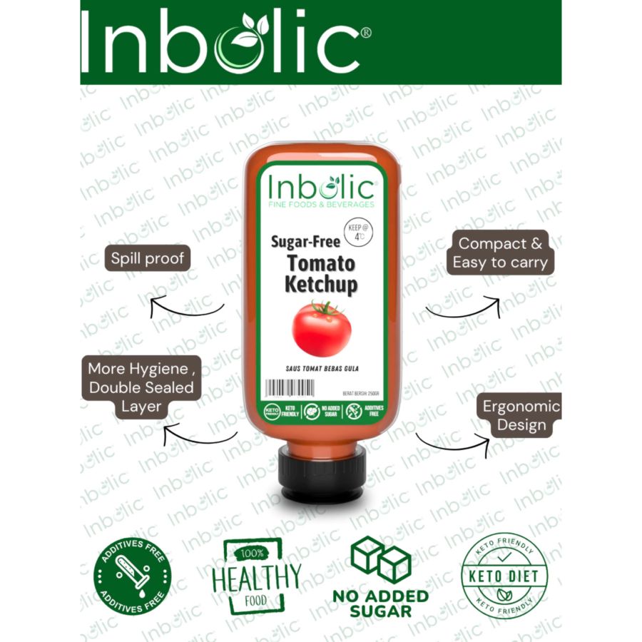 Inbolic Sugar-Free Tomato Ketchup 250gram