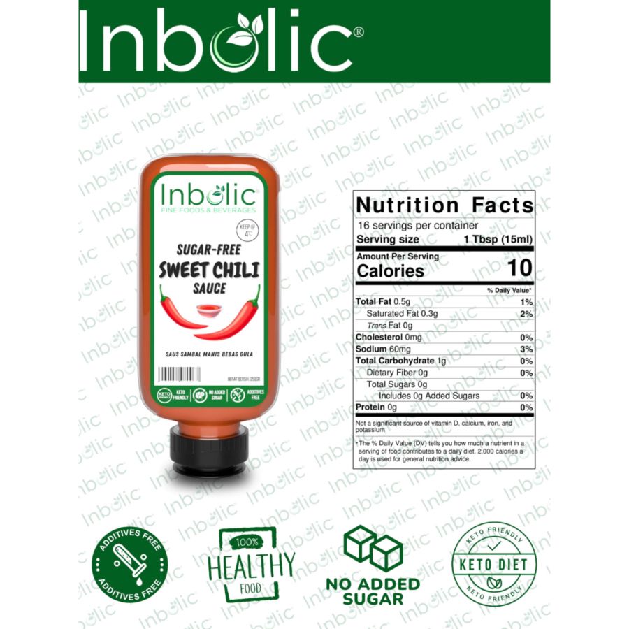 Inbolic Sugar-Free Sweet Chili Sauce 250gram