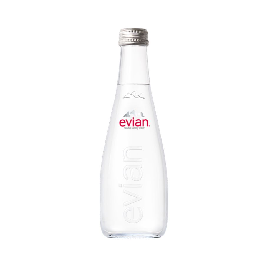 Evian Natural Mineral Water Glass 330ml