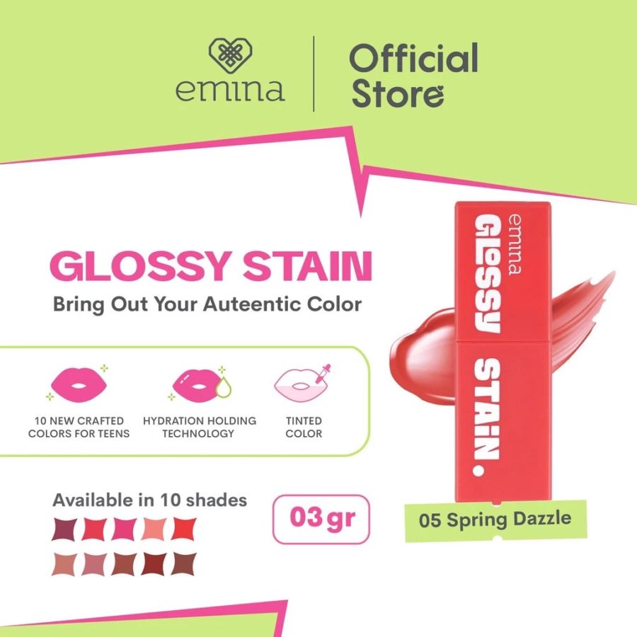 Emina Glossy Stain 05 Spring Dazzle Lip Tint 3gram