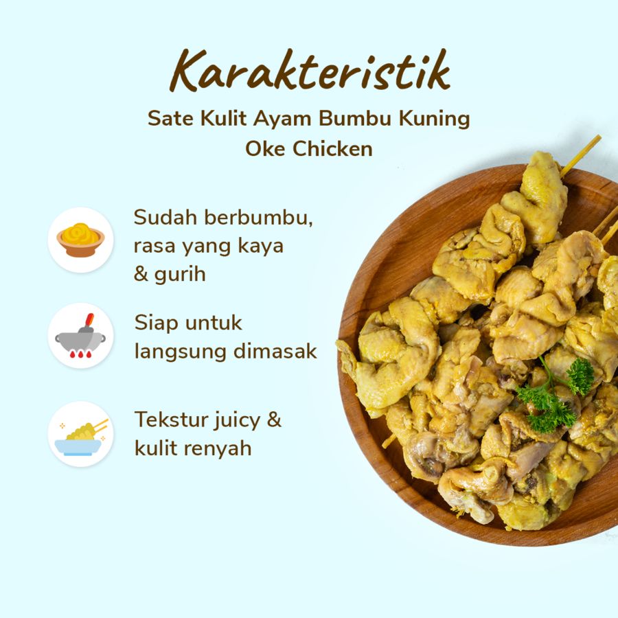 Sate Kulit Ayam Bumbu Kuning Oke Chicken 500gram