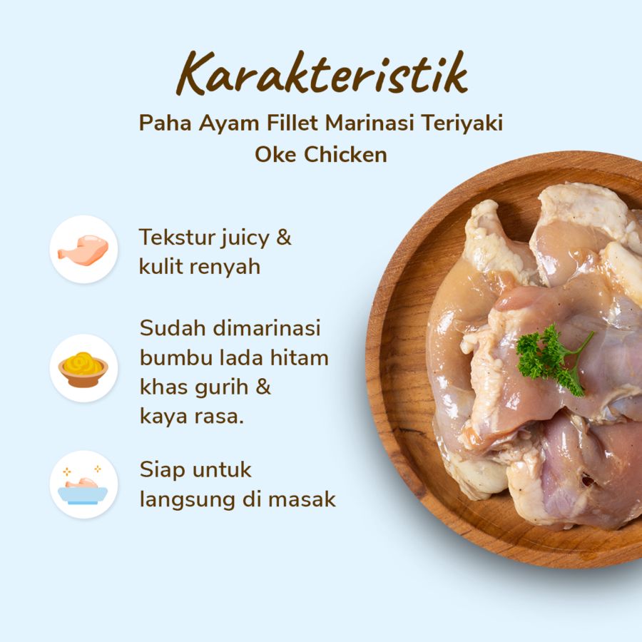 Paha Ayam Fillet Marinasi Teriyaki Oke Chicken 500gram