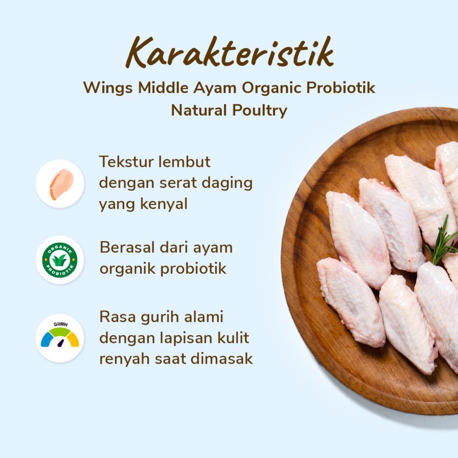 Wings Middle Ayam Organic Probiotik Natural Poultry 200gram