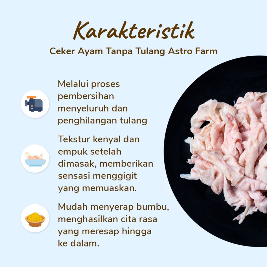 Ceker Ayam Tanpa Tulang Astro Farm 250gram