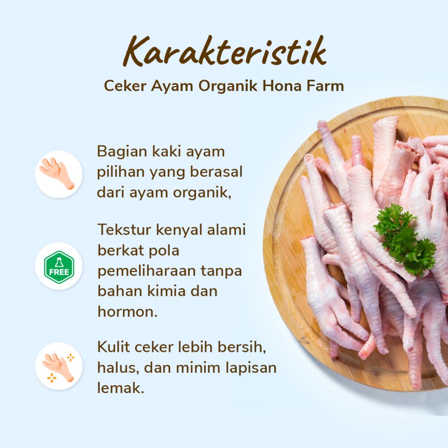 Ceker Ayam Organik Hona Farm 500gram