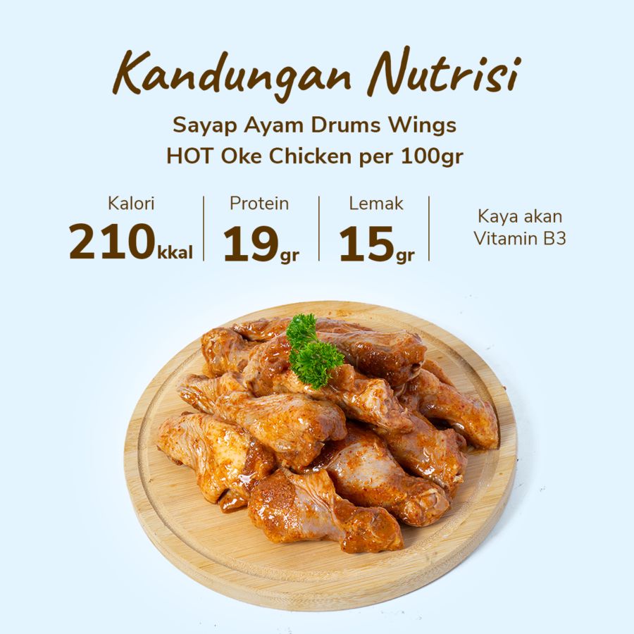 Sayap Ayam Drums Wings HOT Oke Chicken 500gram