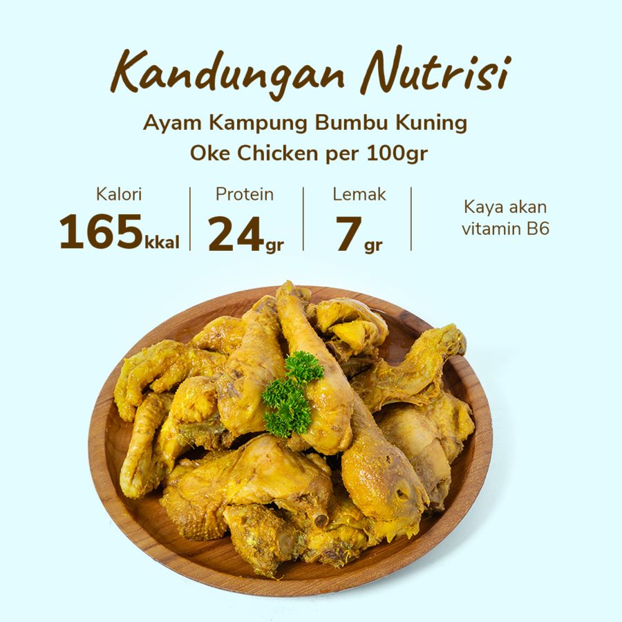 Ayam Kampung Bumbu Kuning Oke Chicken 600-700gram 1pcs