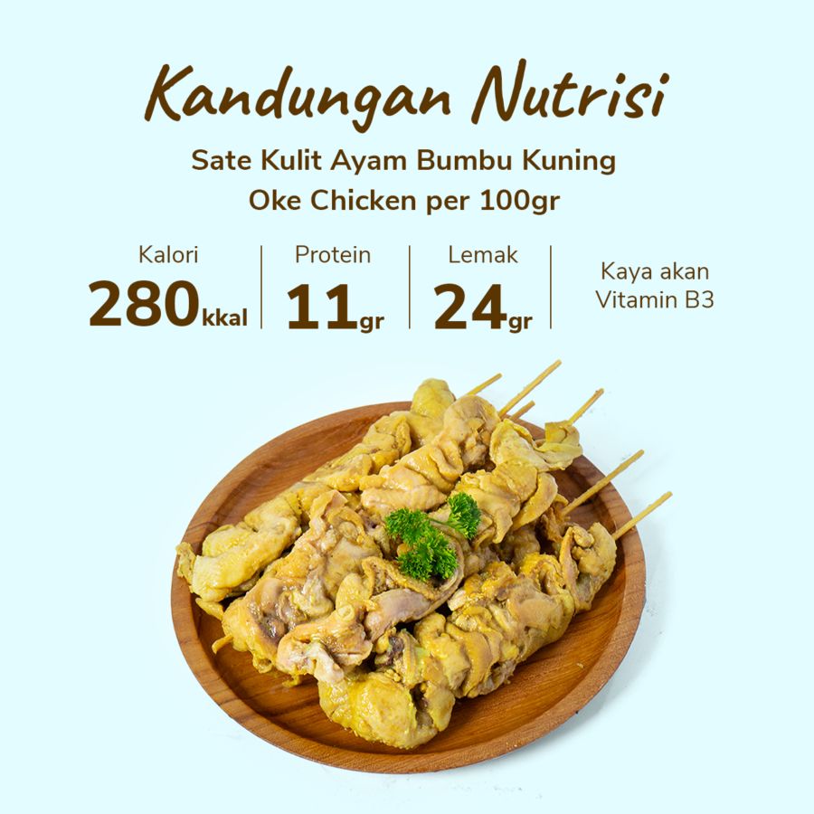 Sate Kulit Ayam Bumbu Kuning Oke Chicken 500gram