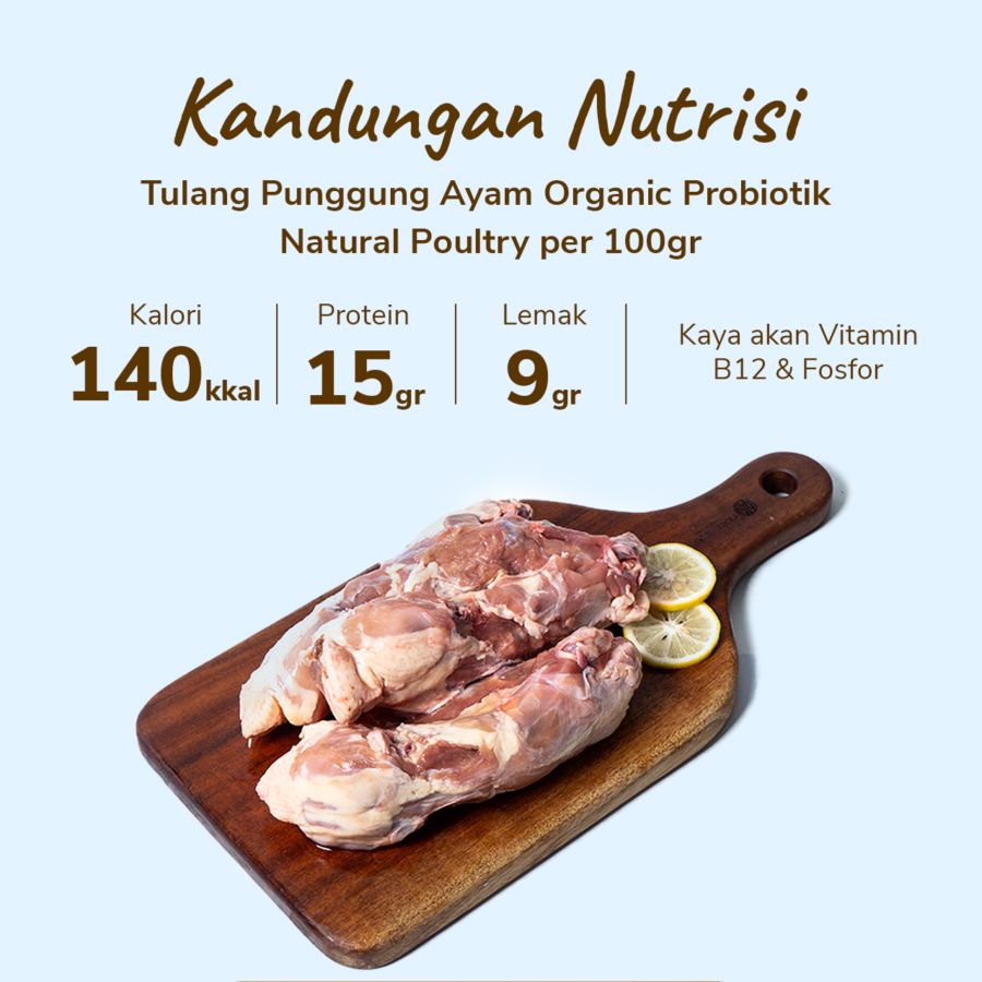 Tulang Punggung Ayam Organic Probiotik NaturalPoultry 1000gram