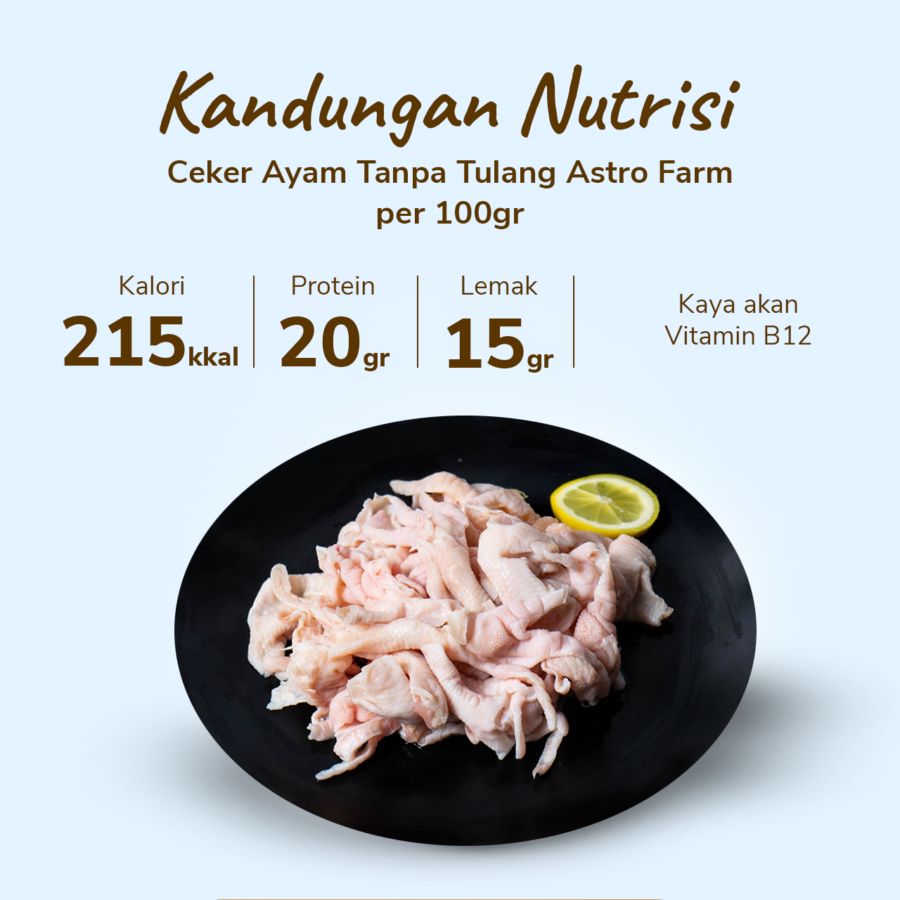 Ceker Ayam Tanpa Tulang Astro Farm 250gram